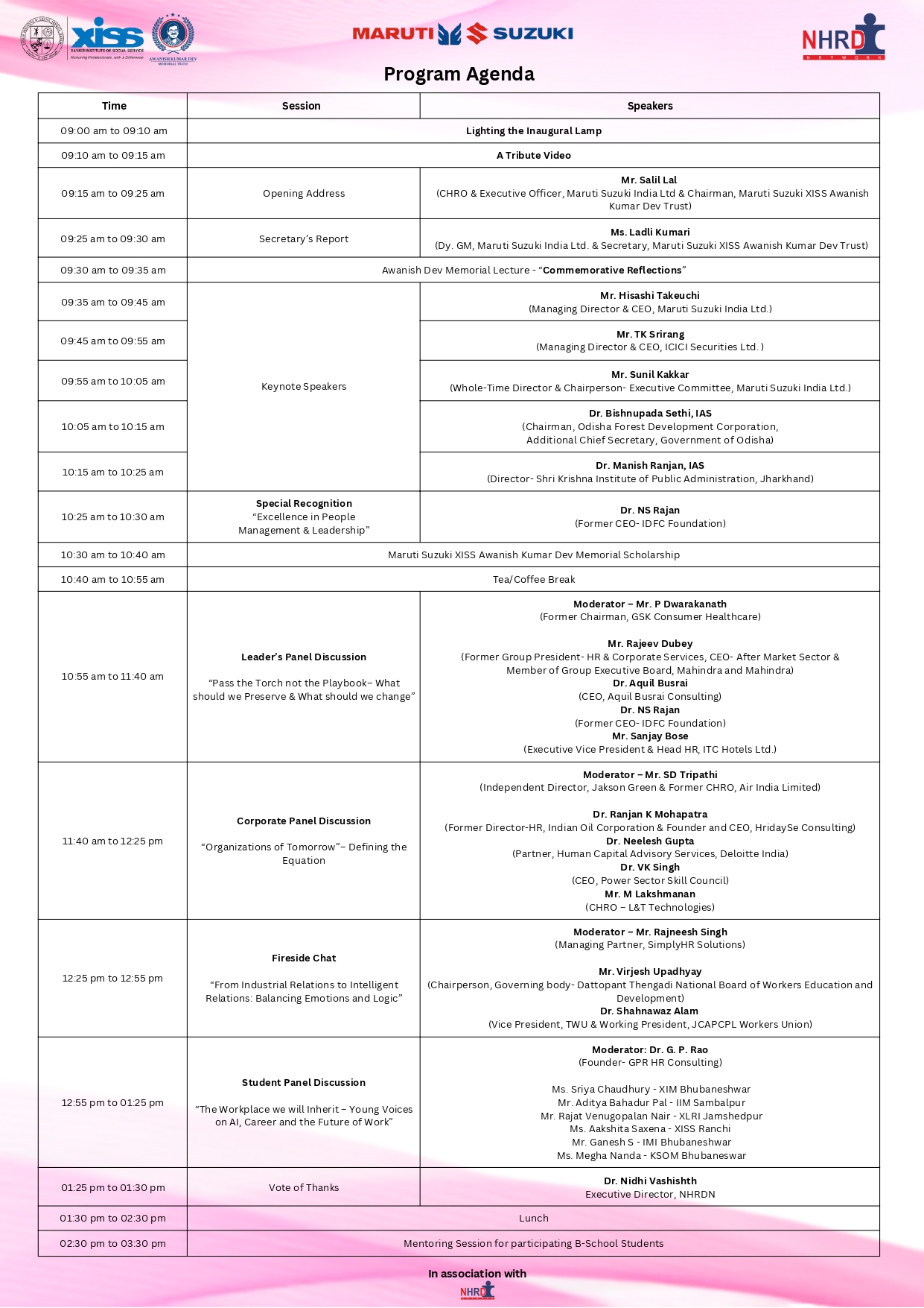 Conference Agenda